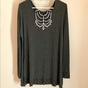 Charcoal Grey tunic by Chelsea & Theodore